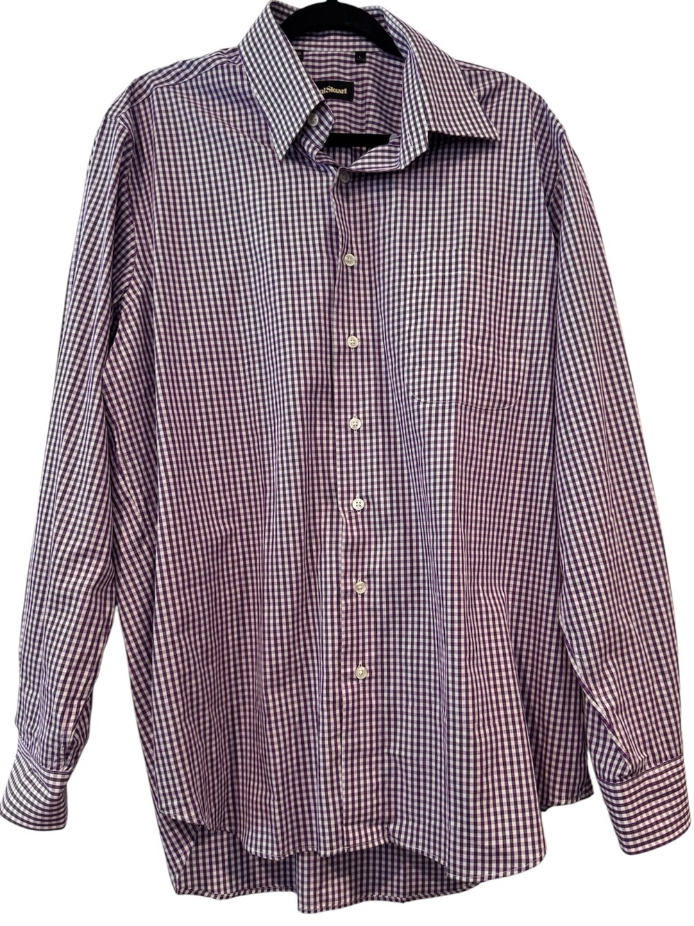 **NWT** Paul Stuart Men's Purple Gingham Button-Up Shirt
